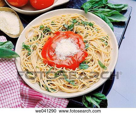 Spaghetti with basel View Large Photo Image Stock Image - Spaghetti with basel. Fotosearch