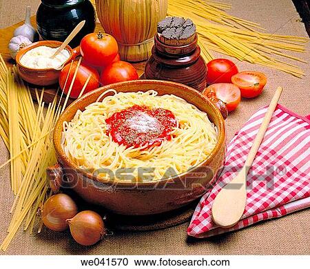 Stock Image - Spaguetti, Italian food. Fotosearch