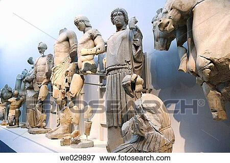 Stock Photo - Statues in the Olympic museum. Katakolon, Greece. Fotosearch