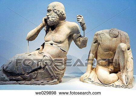 Stock Photo - Statues in the Olympic museum. Katakolon, Greece. Fotosearch