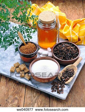 Stock Photo - Sugars and honey. Fotosearch