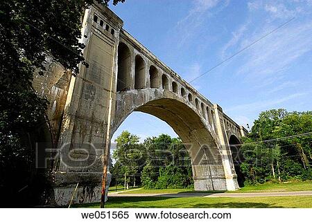 Stock Photography - The Big Four Bridge is located in Shelby County at Sidney Ohio is a major point of interest for the state of Ohio and built in 1924. Fotosearch