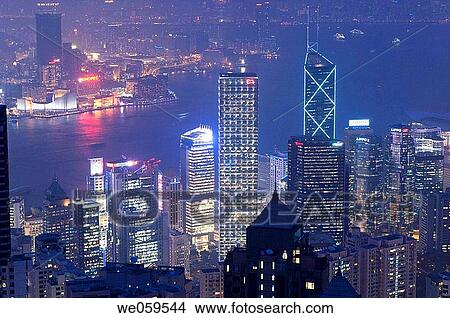 View from The Peak, Hong Kong, China. View Large Photo Image Picture - View from The Peak, Hong Kong, China.. Fotosearch