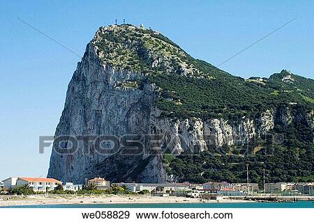 Stock Photo - View of Rock from La L? nea. Cßdiz province, Andalusia, Spain. Fotosearch