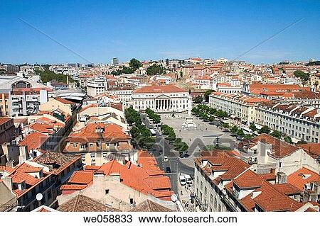 View over Rossio Square, Lisbon. Portugal View Large Photo Image Stock Image - View over Rossio Square, Lisbon. Portugal. Fotosearch