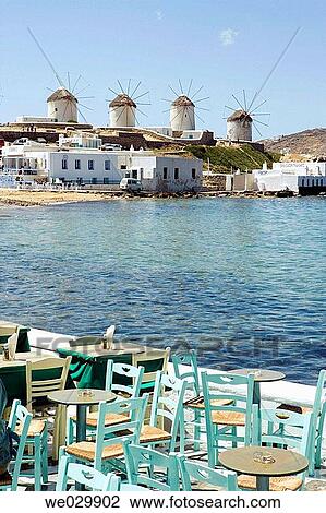 Windmills. Mykonos, Greece View Large Photo Image Stock Image - Windmills. Mykonos, Greece. Fotosearch