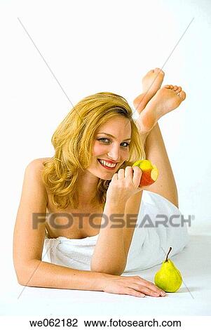 Stock Image - 30's, attractive, attitude, apple, 20's. Fotosearch