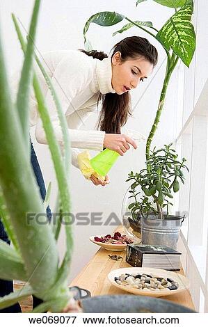 Stock Photo - 30's, brunette, at-home, 20's. Fotosearch