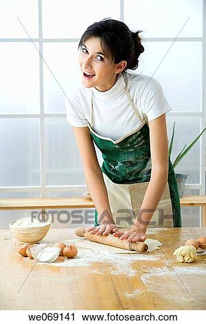 30's, brunette, at-home, apron, 20's View Large Photo Image Stock Image - 30's, brunette, at-home, apron, 20's. Fotosearch