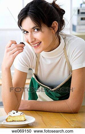 30's, brunette, at-home, apron, 20's View Large Photo Image Stock Image - 30's, brunette, at-home, apron, 20's. Fotosearch