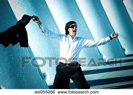 Stock Photograph - achievement, businessman, business, black hair, 30's. Fotosearch