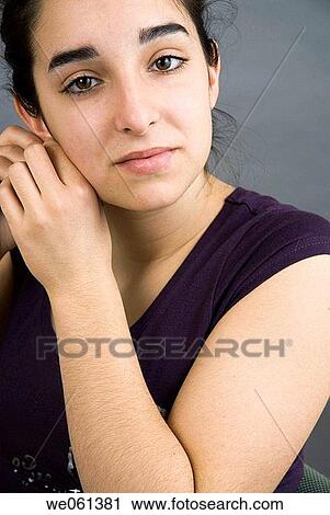 adolescence, contemporary, brunette, accessory View Large Photo Image Stock Image - adolescence, contemporary, brunette, accessory. Fotosearch