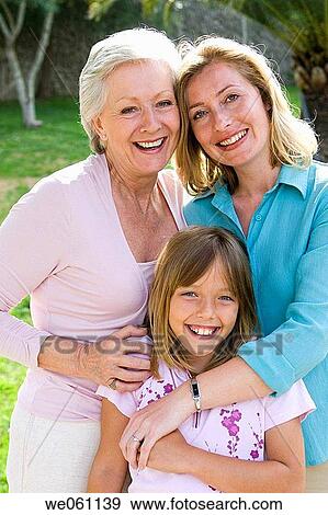 Stock Photo - affection, bonding, bond, 3 generations. Fotosearch