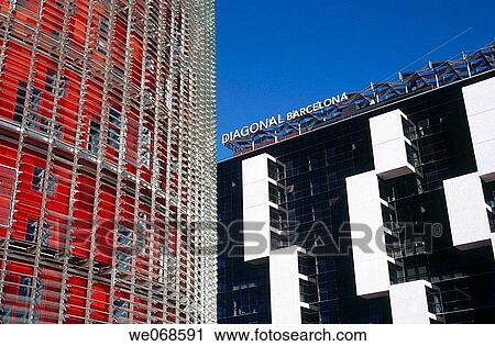 Agbar Tower by Jean Nouvel and hotel, Barcelona. Catalonia, Spain View Large Photo Image Stock Image - Agbar Tower by Jean Nouvel and hotel, Barcelona. Catalonia, Spain. Fotosearch