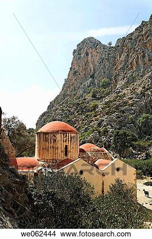 Picture - Agios Antonios church in Agiofarango gorge, Southern Crete, Greece. Fotosearch