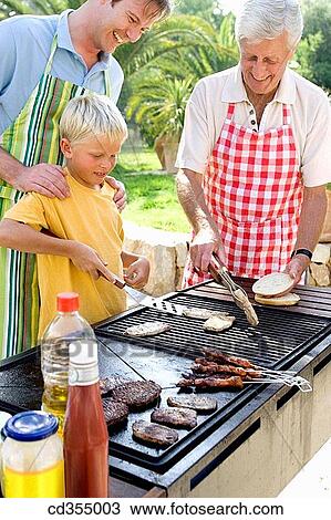 aid, barbeque, barbecue, apron, 3 generations View Large Photo Image Stock Image - aid, barbeque, barbecue, apron, 3 generations. Fotosearch