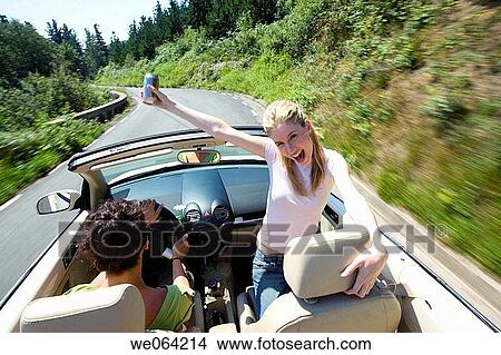 amusement, automobile, Arms raised, Arms open, 20's View Large Photo Image Picture - amusement, automobile, Arms raised, Arms open, 20's. Fotosearch
