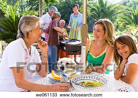 amusement, barbeque, barbecue, 3 generations View Large Photo Image Stock Image - amusement, barbeque, barbecue, 3 generations. Fotosearch