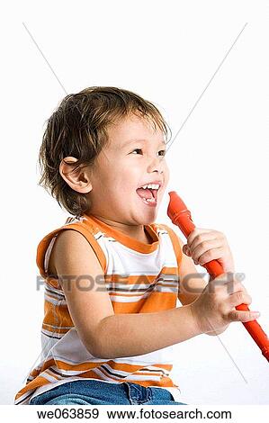 Stock Photo - amusement, boy, black hair, baby, 3-4 years. Fotosearch