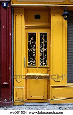 An old wooden yellow door View Large Photo Image Picture - An old wooden yellow door. Fotosearch