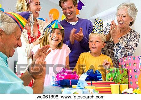 applaud, Birthday party, applause, 3 generations View Large Photo Image Stock Photography - applaud, Birthday party, applause, 3 generations. Fotosearch