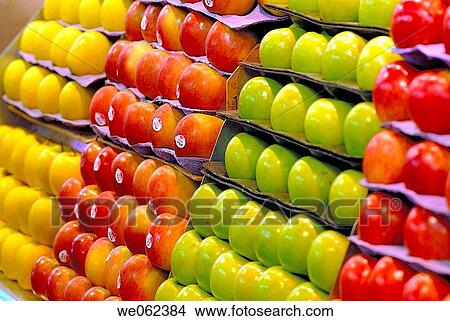 Apples at La Boqueria market, Barcelona. Catalonia, Spain View Large Photo Image Picture - Apples at La Boqueria market, Barcelona. Catalonia, Spain. Fotosearch