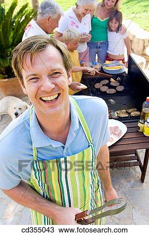 apron, barbeque, barbecue, 3 generations View Large Photo Image Stock Image - apron, barbeque, barbecue, 3 generations. Fotosearch