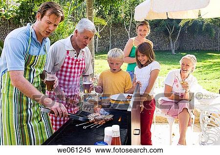 apron, barbeque, barbecue, 3 generations View Large Photo Image Stock Photography - apron, barbeque, barbecue, 3 generations. Fotosearch