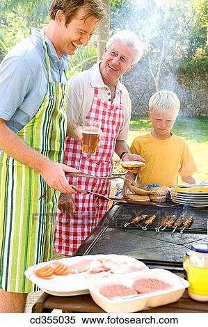 apron, bbq, barbeque, barbecue, 3 generations View Large Photo Image Stock Photography - apron, bbq, barbeque, barbecue, 3 generations. Fotosearch