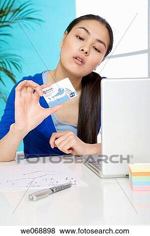 Asian, banking, Bank card, bank, 20's View Large Photo Image Stock Photo - Asian, banking, Bank card, bank, 20's. Fotosearch