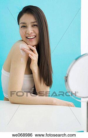 Asian, Beauty Care, beauty, apply View Large Photo Image Stock Photograph - Asian, Beauty Care, beauty, apply. Fotosearch