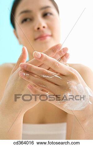Asian, Chinese, Body care, apply View Large Photo Image Stock Photograph - Asian, Chinese, Body care, apply. Fotosearch