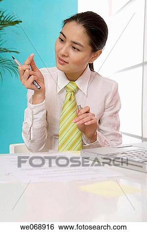 Asian, computer, Ball-point pen, 20's View Large Photo Image Stock Photograph - Asian, computer, Ball-point pen, 20's. Fotosearch