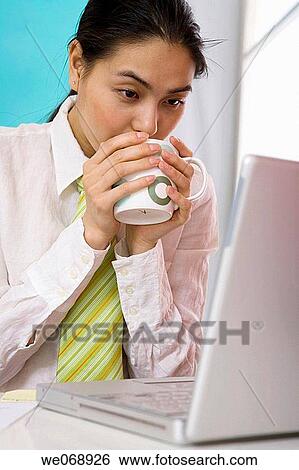 Asian, computer, business, 20's View Large Photo Image Stock Photograph - Asian, computer, business, 20's. Fotosearch