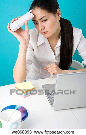 Stock Image - Asian, computer, communication, 20's. Fotosearch