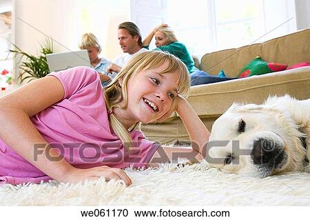 Stock Image - at-home, brother, boy, animal. Fotosearch