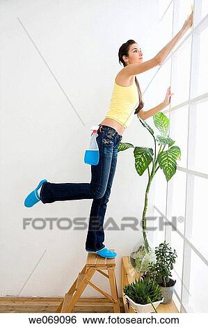 at-home, brunette, balance, ability View Large Photo Image Stock Photograph - at-home, brunette, balance, ability. Fotosearch