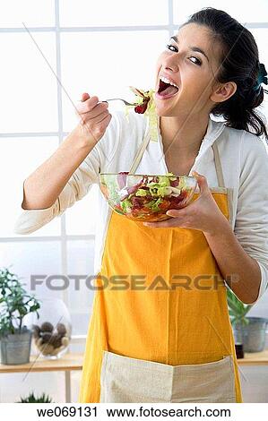 at-home, brunette, bowl, apron View Large Photo Image Stock Image - at-home, brunette, bowl, apron. Fotosearch