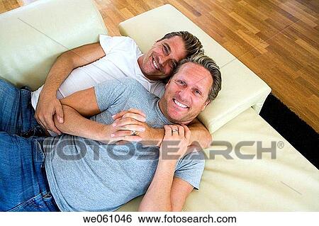 Stock Photograph - at-home, carefree, bonding, bond, affection. Fotosearch