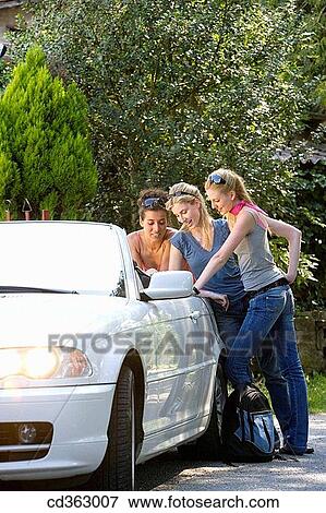 automobile, car, break-time, break, 20's View Large Photo Image Stock Photo - automobile, car, break-time, break, 20's. Fotosearch