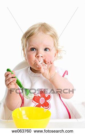 baby, bib, blond, bowl, child, childhood View Large Photo Image Stock Image - baby, bib, blond, bowl, child, childhood. Fotosearch