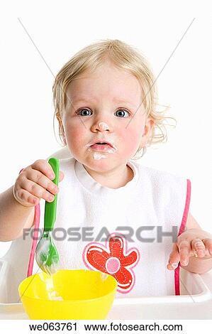 baby, bib, blond, bowl, child, childhood View Large Photo Image Stock Image - baby, bib, blond, bowl, child, childhood. Fotosearch