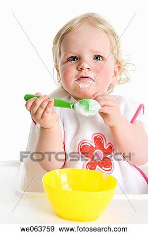 baby, bib, blond, bowl, child, childhood View Large Photo Image Stock Photo - baby, bib, blond, bowl, child, childhood. Fotosearch