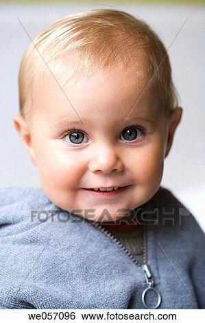 Baby Blond Blue Eyes Boy Child Stock Photograph We Fotosearch