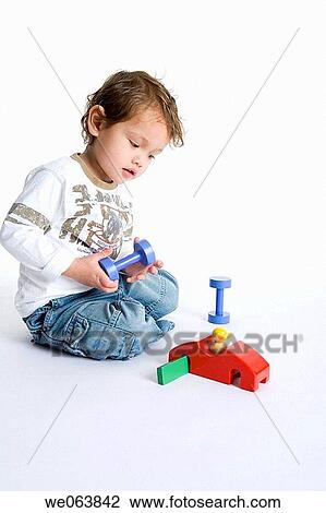 Stock Image - baby, child, boy, black hair, 3-4 years. Fotosearch
