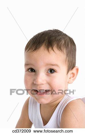Stock Photo - baby, child, boy, black hair, 3-4 years. Fotosearch