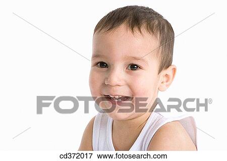 Stock Photo - baby, child, boy, black hair, 3-4 years. Fotosearch
