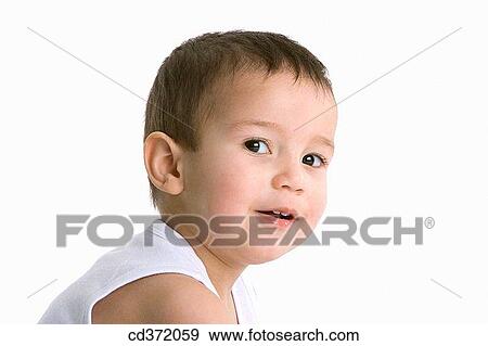Stock Photo - baby, child, boy, black hair, 3-4 years. Fotosearch