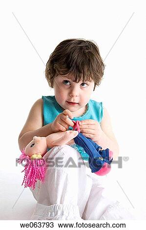 Stock Image - baby, childhood, child, brunette, 3-4 years. Fotosearch