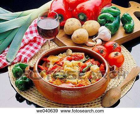 ? Bacalao al ajoarriero? cod stew, Basque cuisine View Large Photo Image Stock Photo - ? Bacalao al ajoarriero? cod stew, Basque cuisine. Fotosearch